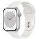 Смартгодинник Apple Watch Series 8 GPS 45mm Silver Aluminum Case with White Sport Band (MP6Q3/MP6N3) Оригінальний, Новий
