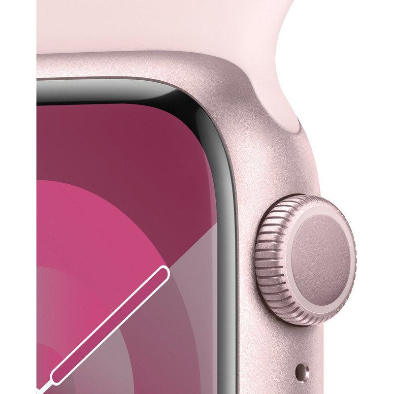 Смартгодинник Apple Watch Series 9 GPS 41mm Pink Aluminium Case with Light Pink Sport Band – M/L Оригінальний, Новий
