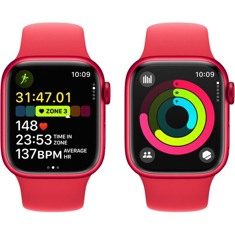 Смартгодинник Apple Watch Series 9 GPS 41mm RED Aluminium Case with RED Sport Band – S/M Оригінальний, Новий
