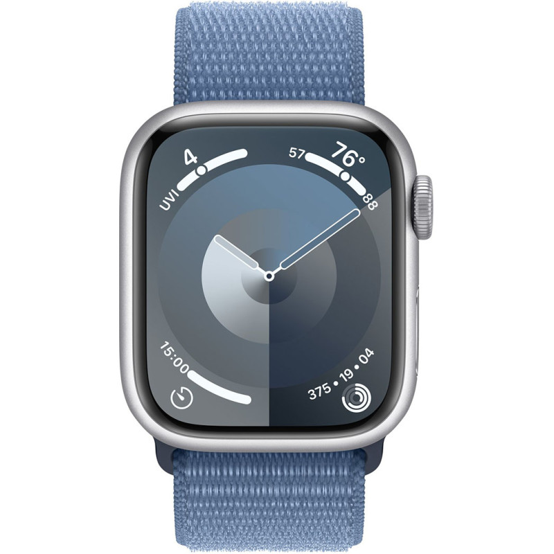 Смартгодинник Apple Watch Series 9 GPS 41mm Silver Aluminium Case with Winter Blue Sport Loop Оригінальний, Новий