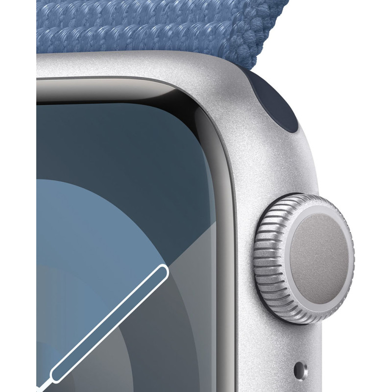 Смартгодинник Apple Watch Series 9 GPS 41mm Silver Aluminium Case with Winter Blue Sport Loop Оригінальний, Новий