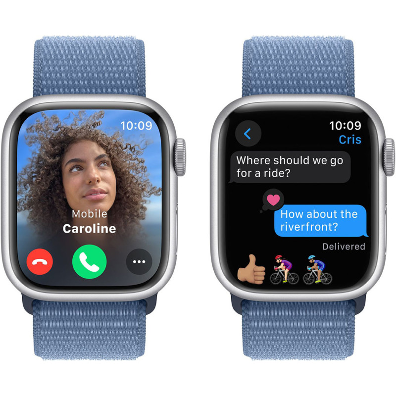 Смартгодинник Apple Watch Series 9 GPS 41mm Silver Aluminium Case with Winter Blue Sport Loop Оригінальний, Новий