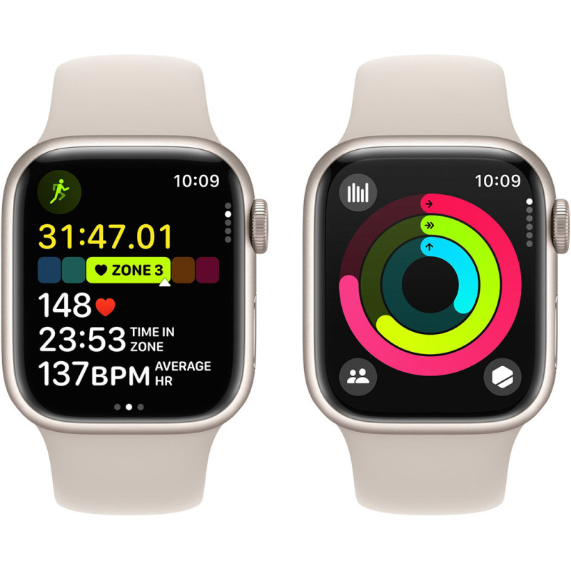 Смартгодинник Apple Watch Series 9 GPS 41mm Starlight Aluminium Case with Starlight Sport Band – S/M Оригінальний, Новий