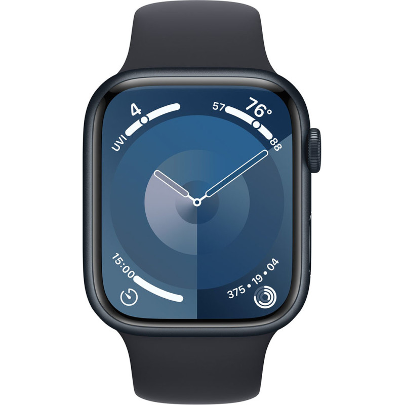 Смартгодинник Apple Watch Series 9 GPS 45mm Midnight Aluminium Case with Midnight Sport Band – M/L Оригінальний, Новий