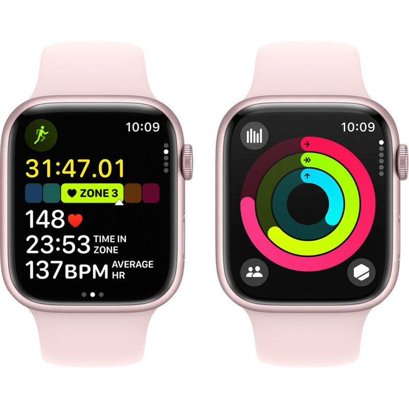 Смартгодинник Apple Watch Series 9 GPS 45mm Pink Aluminium Case with Light Pink Sport Band – M/L Оригінальний, Новий