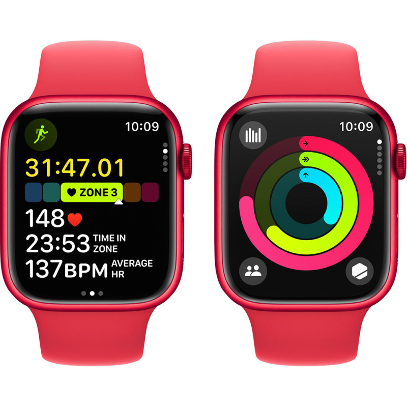 Смартгодинник Apple Watch Series 9 GPS 45mm RED Aluminium Case with RED Sport Band – M/L Оригінальний, Новий