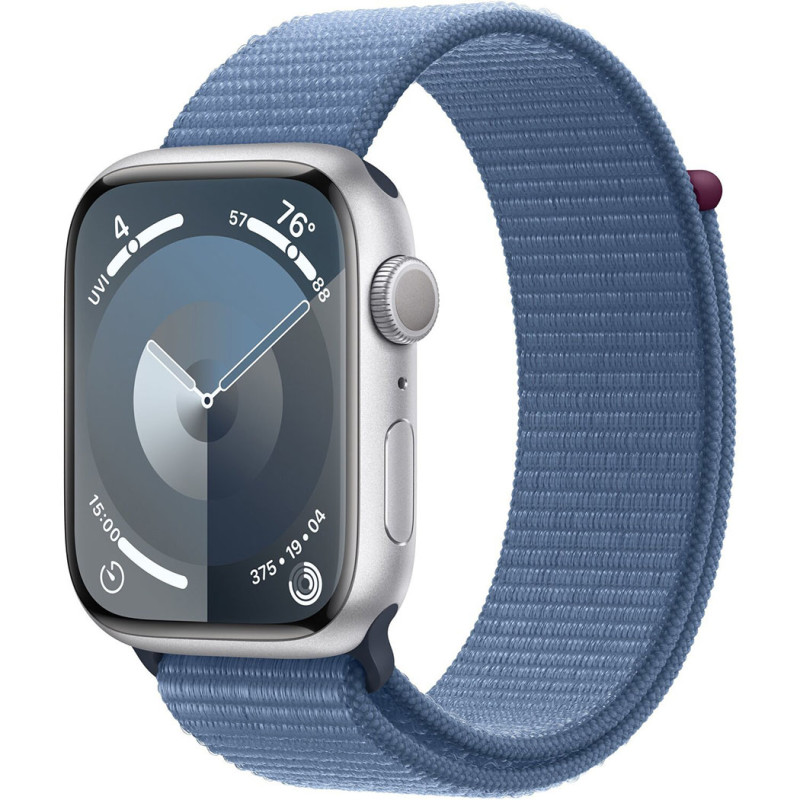 Смартгодинник Apple Watch Series 9 GPS 45mm Silver Aluminium Case with Winter Blue Sport Loop Оригінальний, Новий