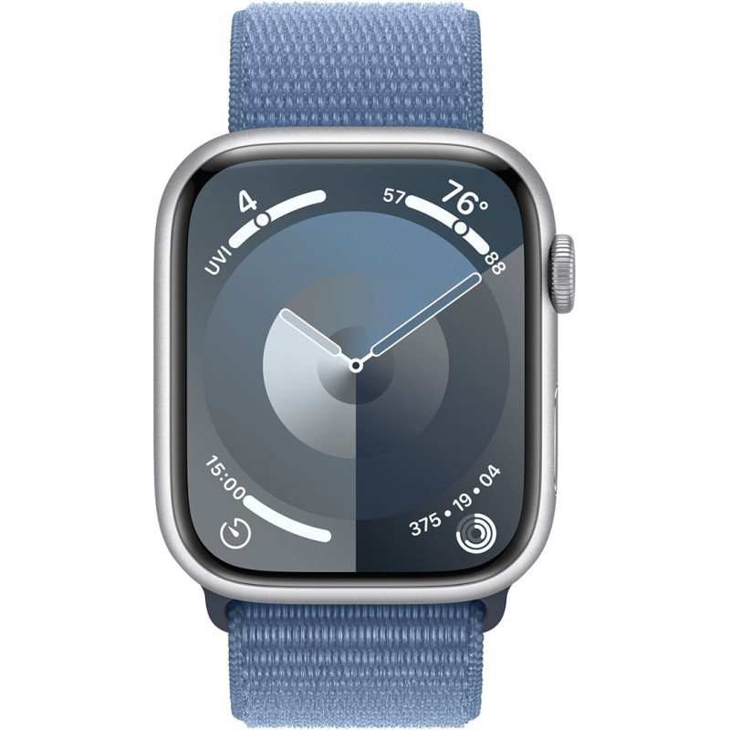 Смартгодинник Apple Watch Series 9 GPS 45mm Silver Aluminium Case with Winter Blue Sport Loop Оригінальний, Новий