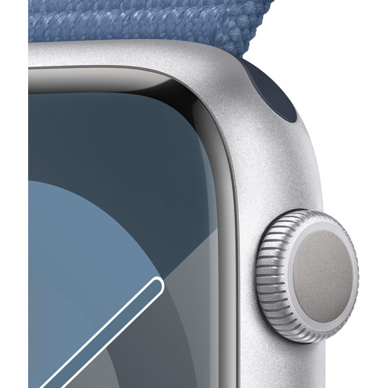 Смартгодинник Apple Watch Series 9 GPS 45mm Silver Aluminium Case with Winter Blue Sport Loop Оригінальний, Новий