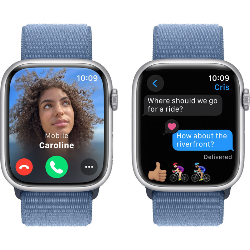 Смартгодинник Apple Watch Series 9 GPS 45mm Silver Aluminium Case with Winter Blue Sport Loop Оригінальний, Новий