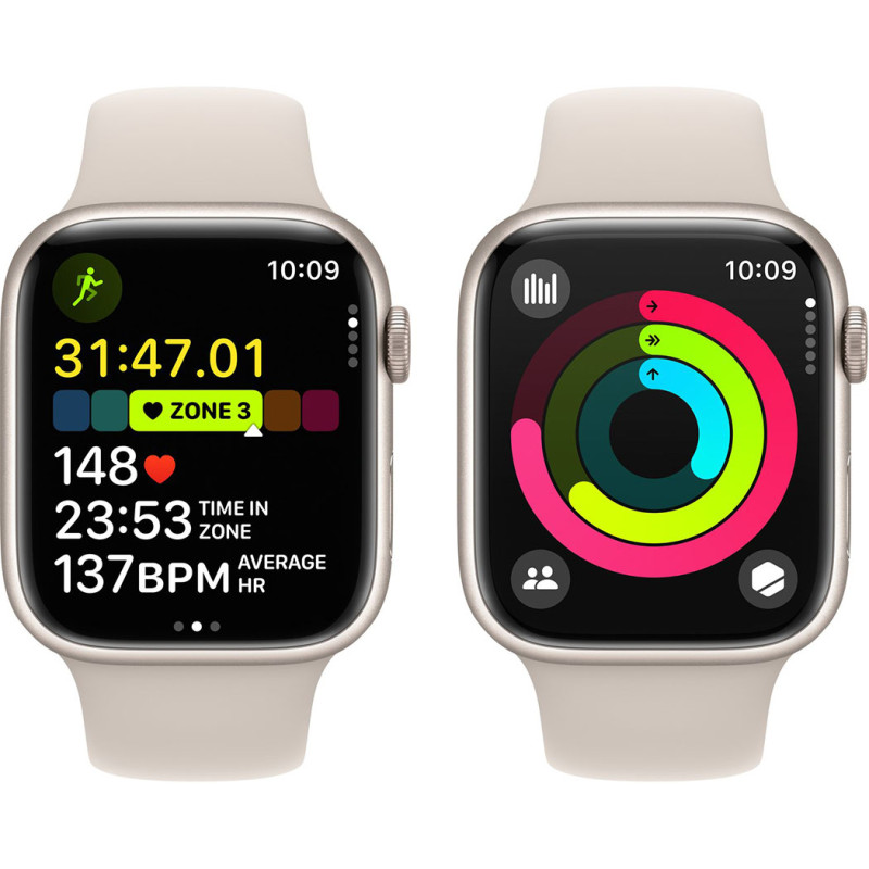 Смартгодинник Apple Watch Series 9 GPS 45mm Starlight Aluminium Case with Starlight Sport Band – S/M Оригінальний, Новий