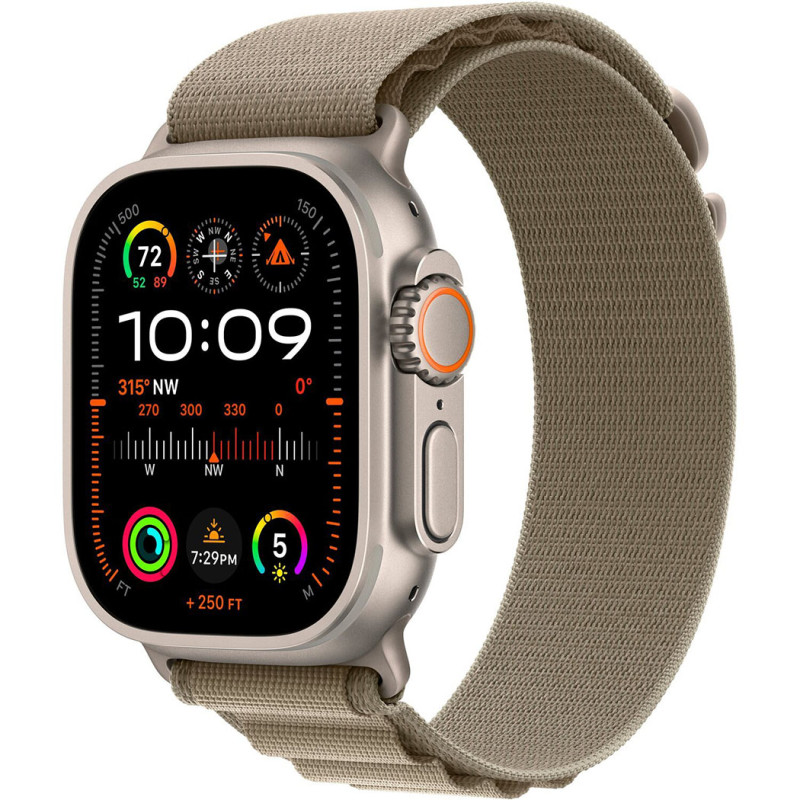Смартгодинник Apple Watch Ultra 2 GPS + Cellular, 49mm Titanium Case with Olive Alpine Loop – Large Оригінальний, Новий
