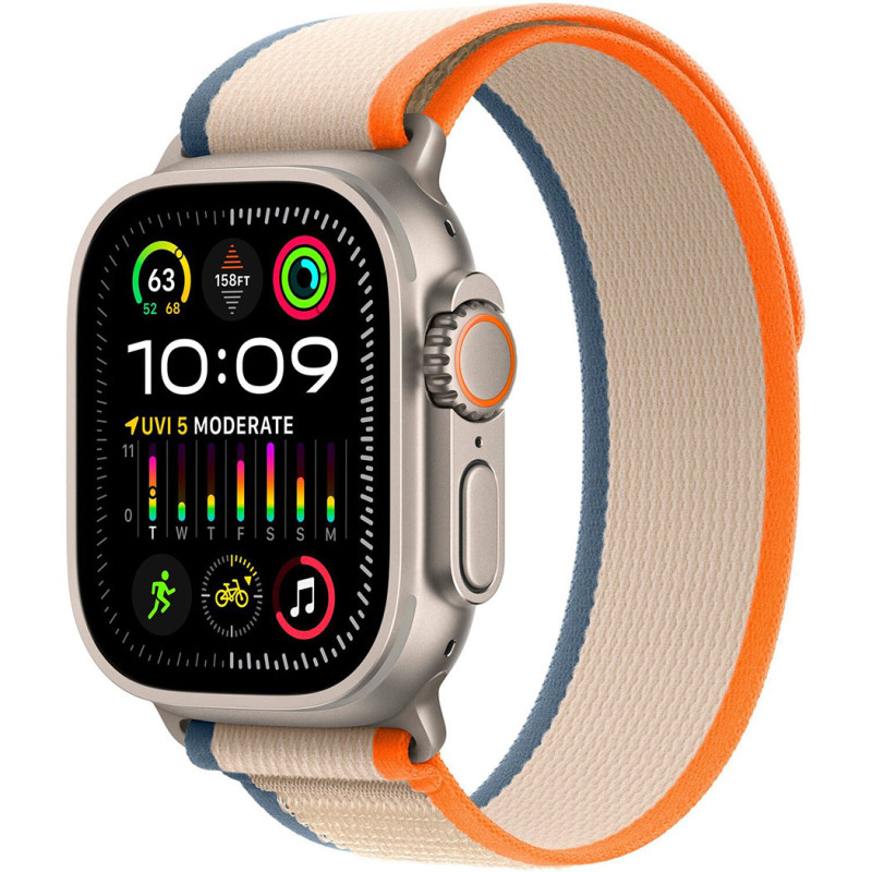 Смартгодинник Apple Watch Ultra 2 GPS + Cellular, 49mm Titanium Case with Orange/Beige Trail Loop – S/M Оригінальний, Новий