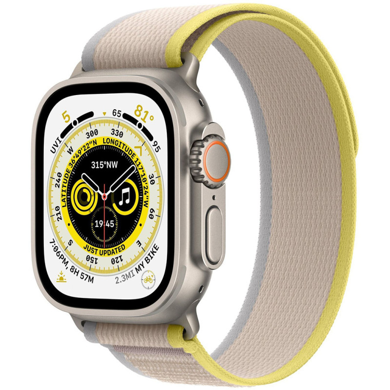 Смартгодинник Apple Watch Ultra GPS + Cellular 49mm Titanium Case with Yellow/Beige Trail Loop – M/L Оригінальний, Новий