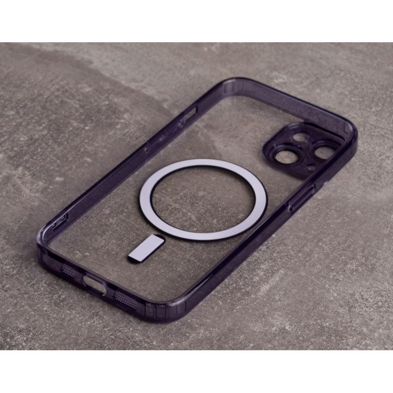 Силіконовий чохол MagSafe SHADE PHONE для iPhone 15 темно-фіолетовий