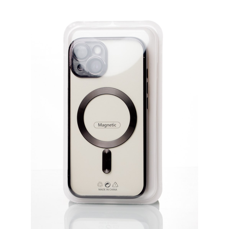 Силіконовий чохол SHINING with MagSafe для iPhone 15 Plus чорний