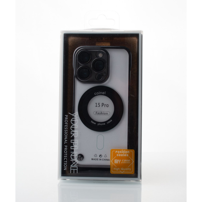 Пластиковий чохол MagSafe SLIM CASE для телефону iPhone 15 Pro чорний