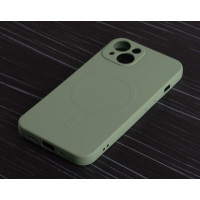 Силіконовий чохол MagSafe SOFT для iPhone 13 оливковий