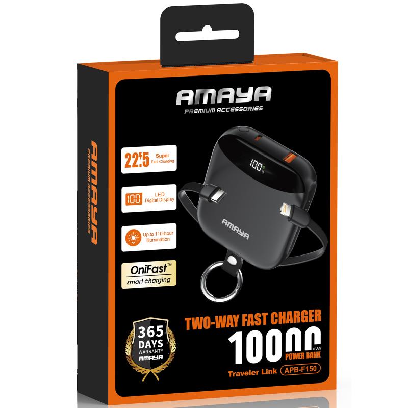 Портативное ЗУ Power Bank Amaya F150 22.5W with display and cable 10000 mAh