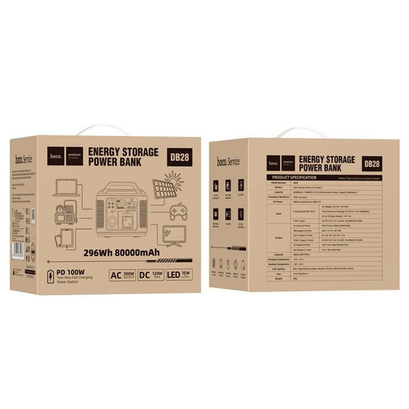 Портативная зарядная станция Hoco DB28 300W 296Wh 80000mAh