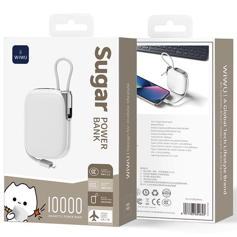 Портативное ЗУ Power Bank WIWU MH136 Sugar 22.5W with cable 10000 mAh