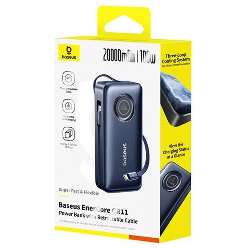 Портативное ЗУ Power Bank Baseus EnerCore CR11 PD100W with cable 20000 mAh (PPNMS)