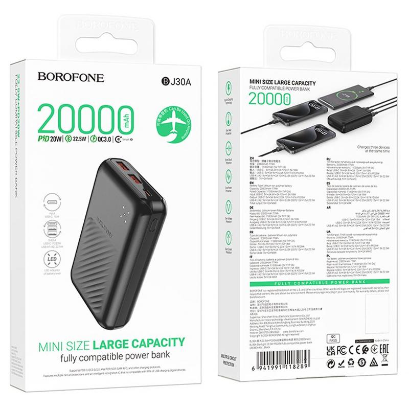 Уценка Портативное ЗУ Power Bank Borofone BJ30A Starlight 22.5W+PD20W 20000 mAh