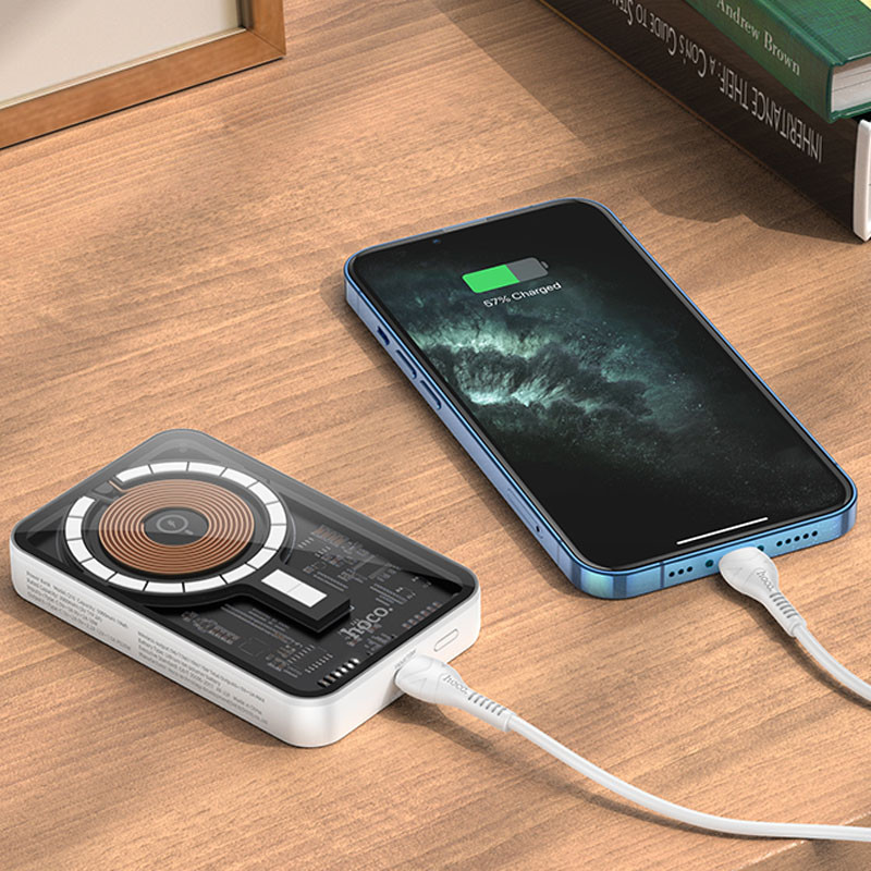 Портативное ЗУ Power Bank Hoco Q10A Transparent PD20W с БЗУ 10000 mAh