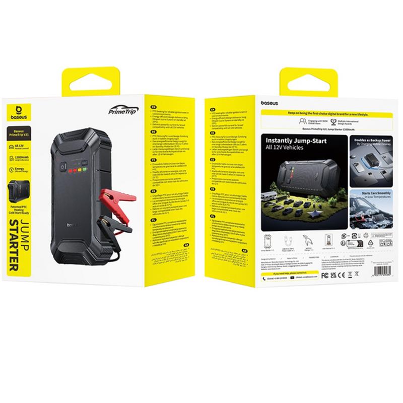 Пусковое устройство (бустер) для автомобиля Baseus PrimeTrip VJ1 Jump Starter 12000 mAh (C01194)