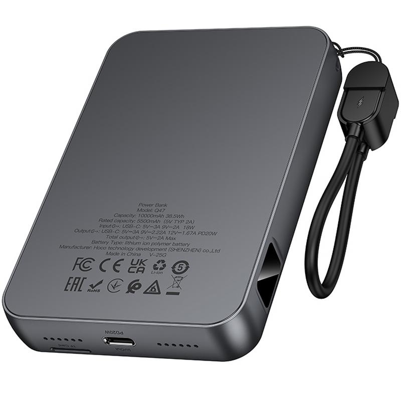 Портативное ЗУ Power Bank Hoco Q47 Shine PD20W with cable + Game Console 10000 mAh