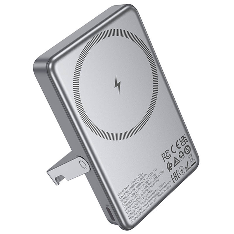 Портативное ЗУ Power Bank Hoco Q36A Sunlight magnetic suction+holder PD20W с БЗУ 10000 mAh