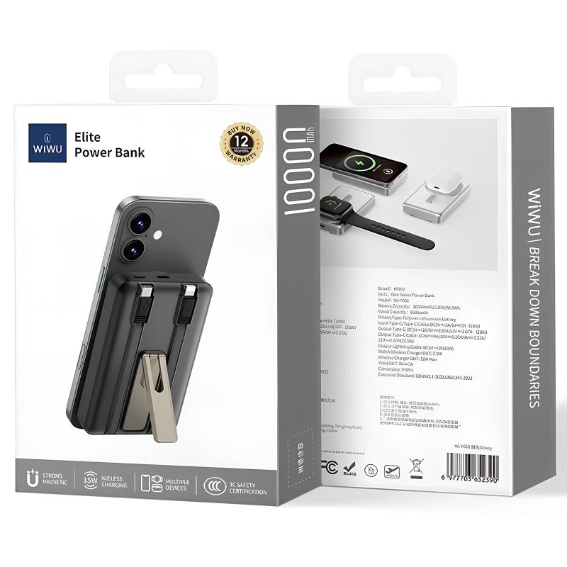 Портативное ЗУ Power Bank WIWU Wi-P056 22.5W+PD20W с БЗУ+iWatch with cable 10000 mAh