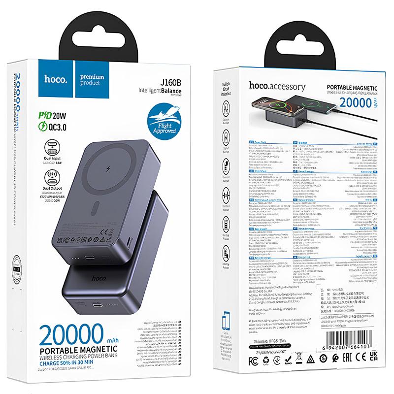 Портативное ЗУ Power Bank Hoco J160B Original PD20W с БЗУ 20000 mAh