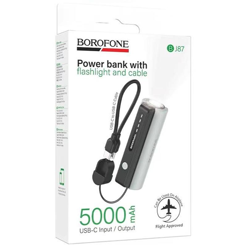 Портативное ЗУ Power Bank Borofone BJ87 Star flashlight with cable 5000 mAh