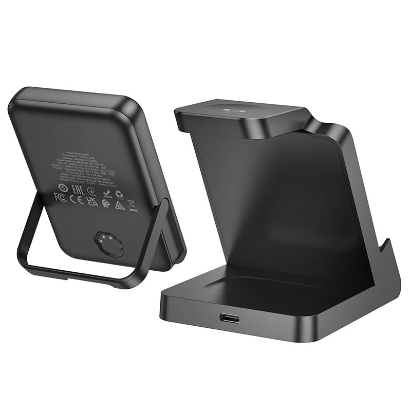 Портативное ЗУ Power Bank + зарядная станция Hoco J149 Victory 3in1 magnetic с БЗУ 5000 mAh