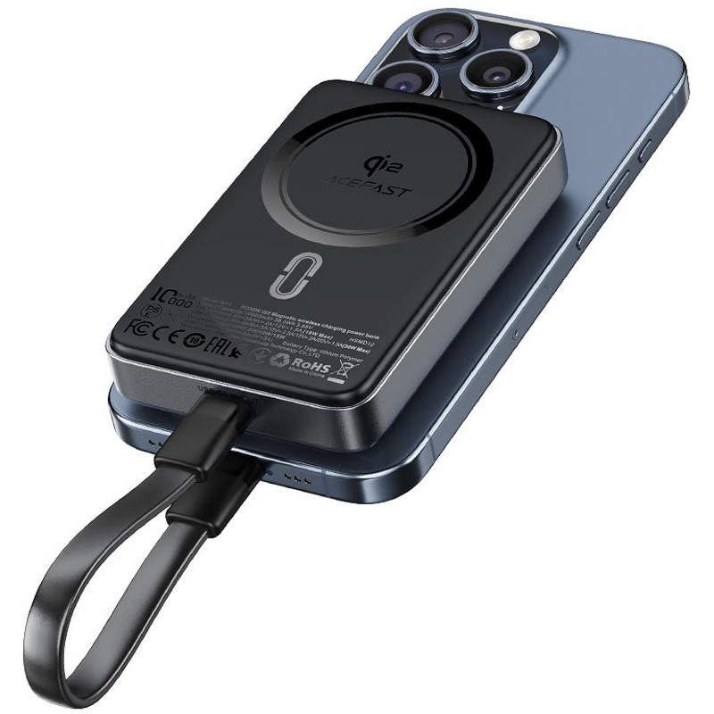 Портативное ЗУ Power Bank Acefast M11 30W Qi2 с БЗУ 10000 mAh