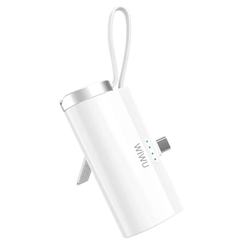 Уценка Портативное ЗУ Power Bank WIWU W026 2 in 1 Type-C с БЗУ For Apple Watch 15W 5000 mAh