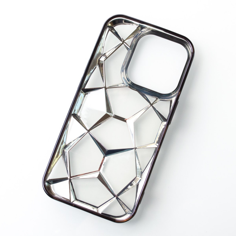 Силіконовий чохол THREE-DIMENSIONAL DIAMOND для телефону iPhone 15 Pro чорний