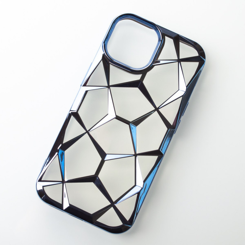 Силіконовий чохол THREE-DIMENSIONAL DIAMOND для телефону iPhone 14 синій