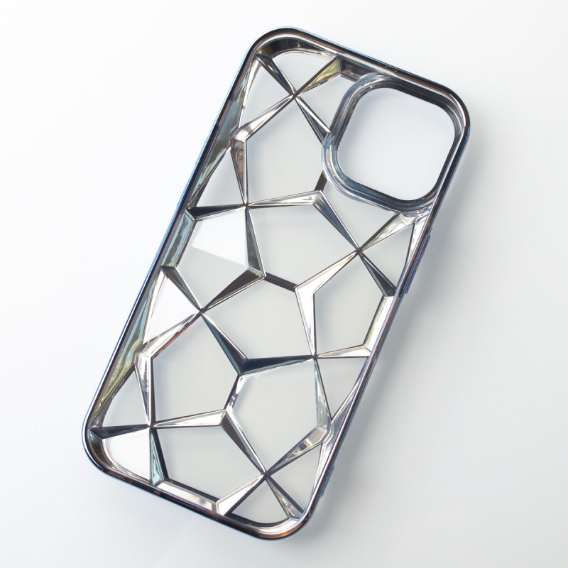 Силіконовий чохол THREE-DIMENSIONAL DIAMOND для телефону iPhone 14 синій