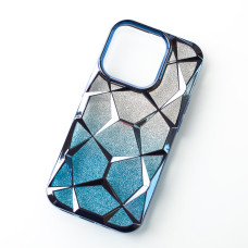 Силіконовий чохол THREE-DIMENSIONAL DIAMOND для телефону iPhone 14 Pro синій