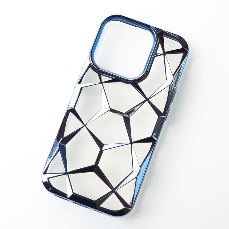 Силіконовий чохол THREE-DIMENSIONAL DIAMOND для телефону iPhone 14 Pro синій