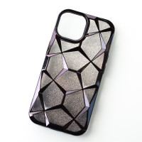 Силіконовий чохол THREE-DIMENSIONAL DIAMOND для телефону iPhone 15 чорний