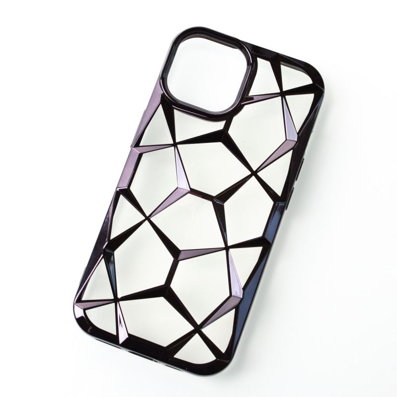 Силіконовий чохол THREE-DIMENSIONAL DIAMOND для телефону iPhone 15 чорний