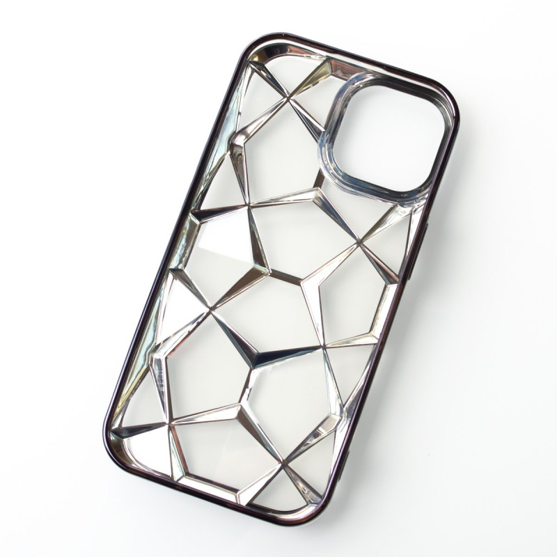 Силіконовий чохол THREE-DIMENSIONAL DIAMOND для телефону iPhone 15 чорний