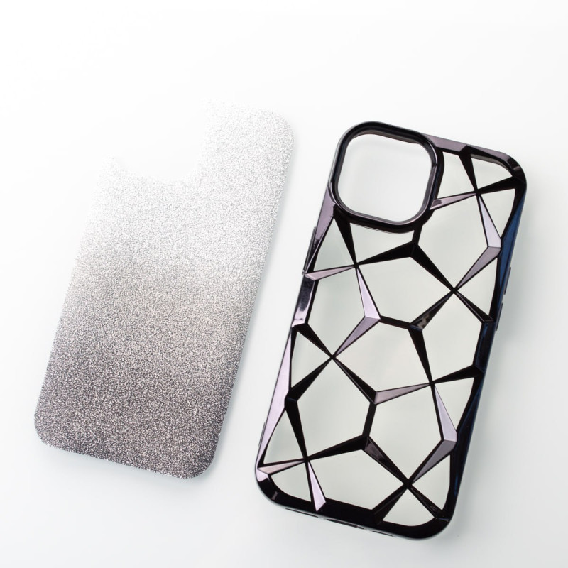 Силіконовий чохол THREE-DIMENSIONAL DIAMOND для телефону iPhone 15 чорний