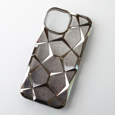 Силіконовий чохол THREE-DIMENSIONAL DIAMOND для телефону iPhone 15 срібний