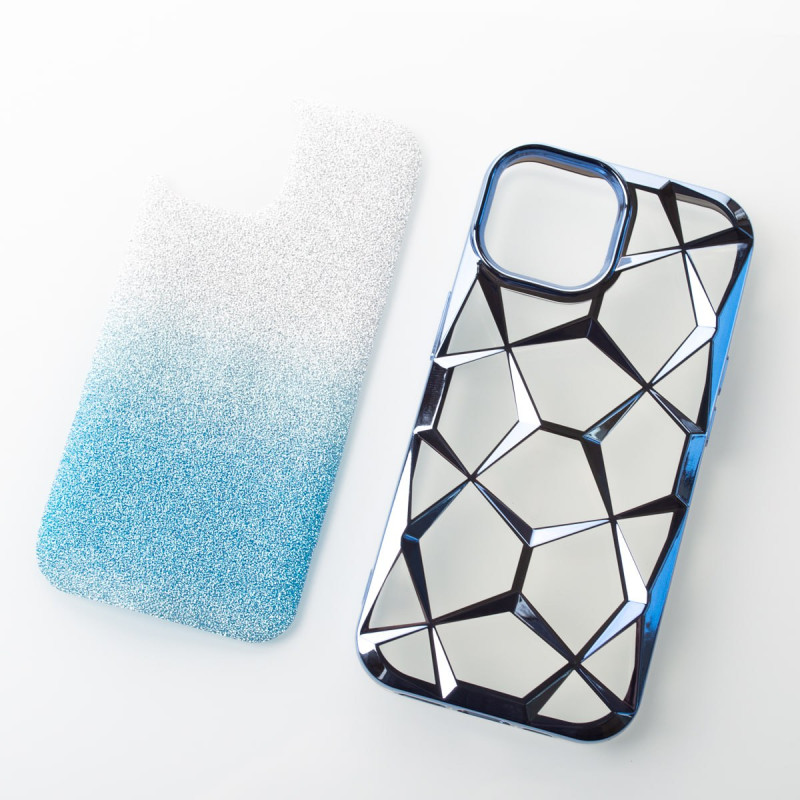 Силіконовий чохол THREE-DIMENSIONAL DIAMOND для телефону iPhone 15 синій