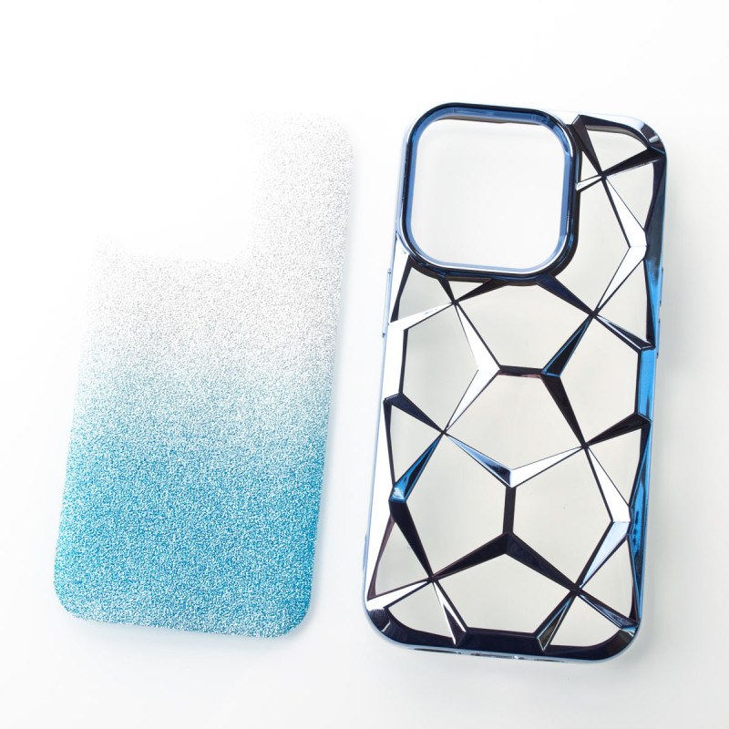 Силіконовий чохол THREE-DIMENSIONAL DIAMOND для телефону iPhone 14 Pro Max синій