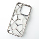 Силіконовий чохол THREE-DIMENSIONAL DIAMOND для телефону iPhone 15 Pro срібний